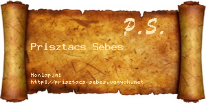 Prisztacs Sebes névjegykártya